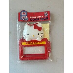 New NIP Rare Vintage 1976 Collectible Sanrio Hello Kitty Plastic Door Sign
